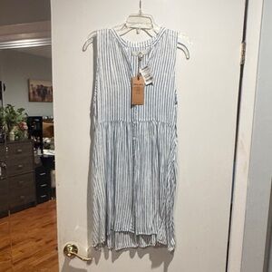 Thread & Supply Blue Striped Mini Dress